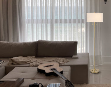 Traditional Shaped Floor Lamp With White Shade